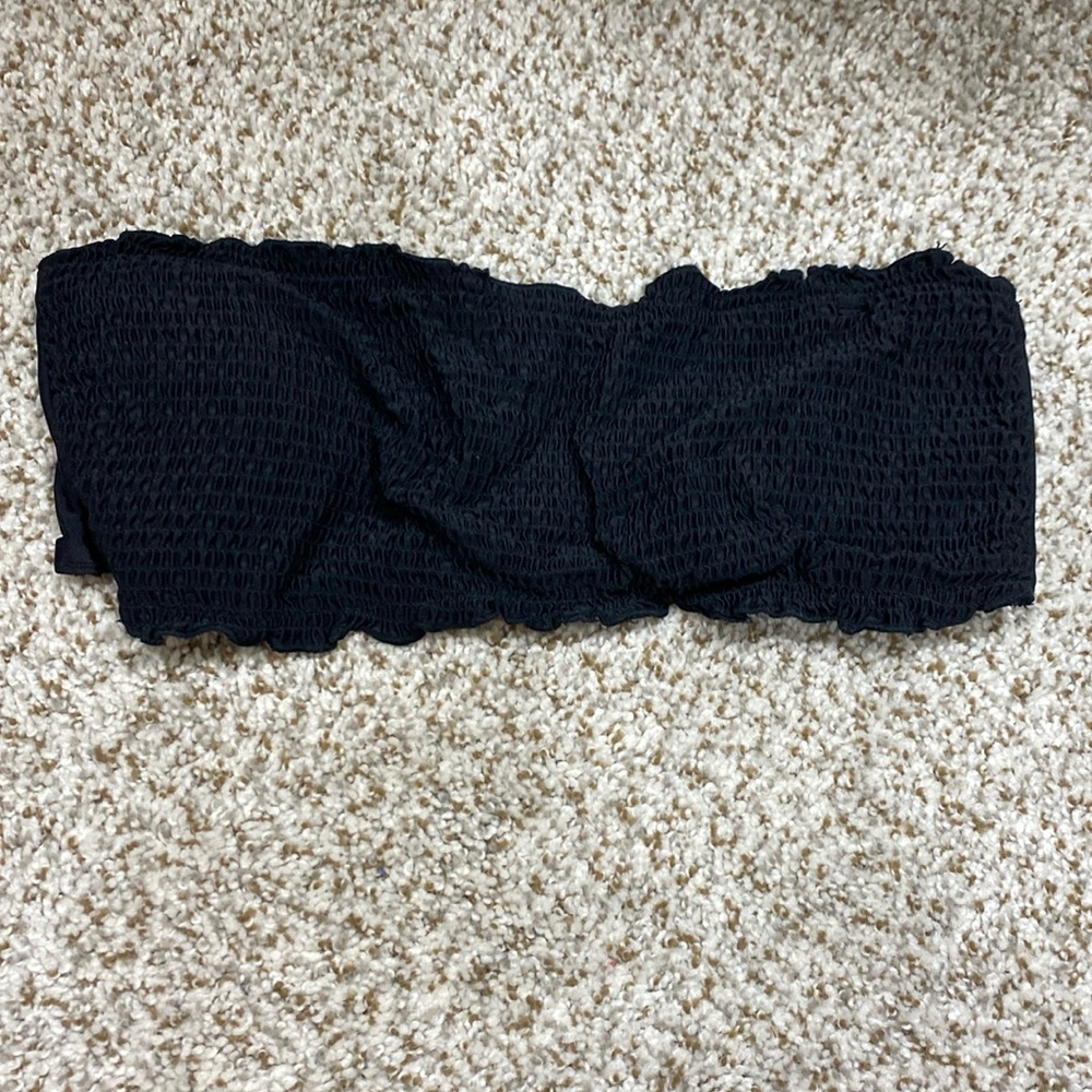 black bandeau bikini top